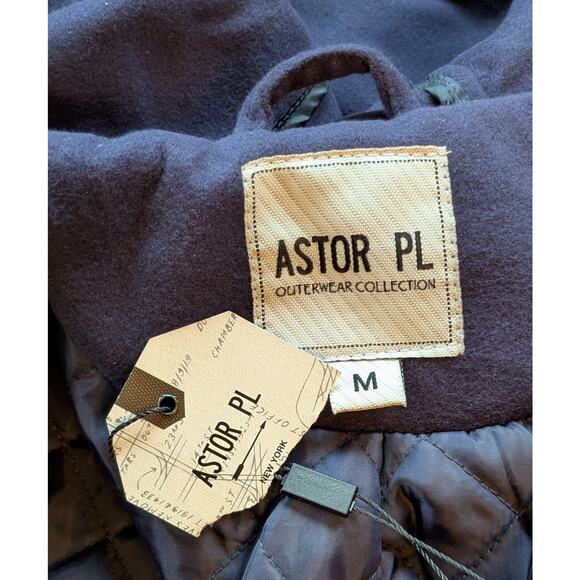 NEW Astor PL Duffle Coat Medium Navy Toggle Hooded Winter Outerwear Cabincore - Picture 11 of 12